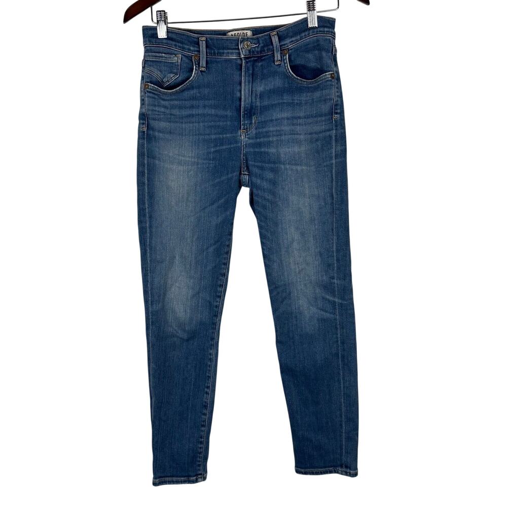 Agolde Capri Skinny Jeans High Waisted Medium Wash Quiet Luxury Minimalist 28